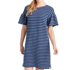 Vineyard Vines Navy and Grey Stripe flutter sleeve dress Size Medium